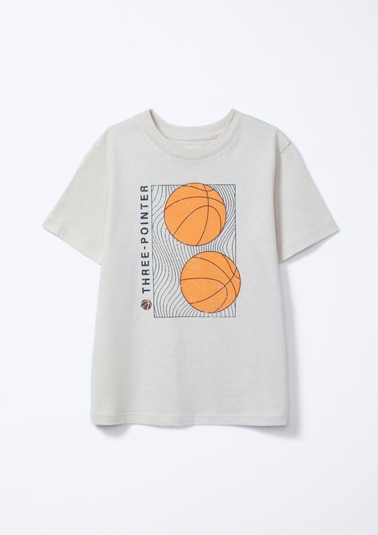 Foto do produto: Camiseta Infantil Menino Manga Curta Com Estampa - Off white