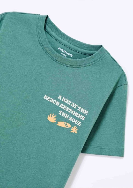 Foto do produto: Camiseta Infantil Menino Manga Curta Com Estampa - Verde
