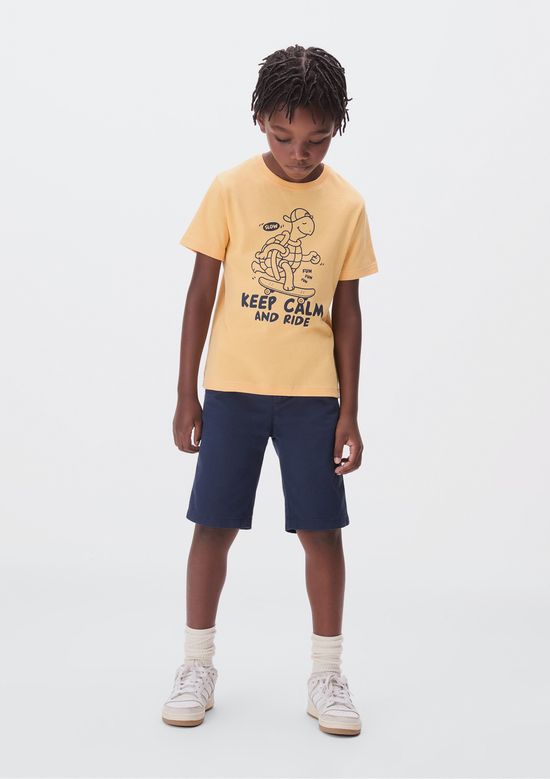 Foto do produto: Camiseta Infantil Menino Manga Curta Com Estampa - Laranja