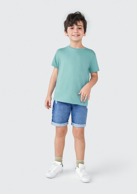 Foto do produto: Camiseta Básica Infantil Menino Manga Curta Slim - Verde