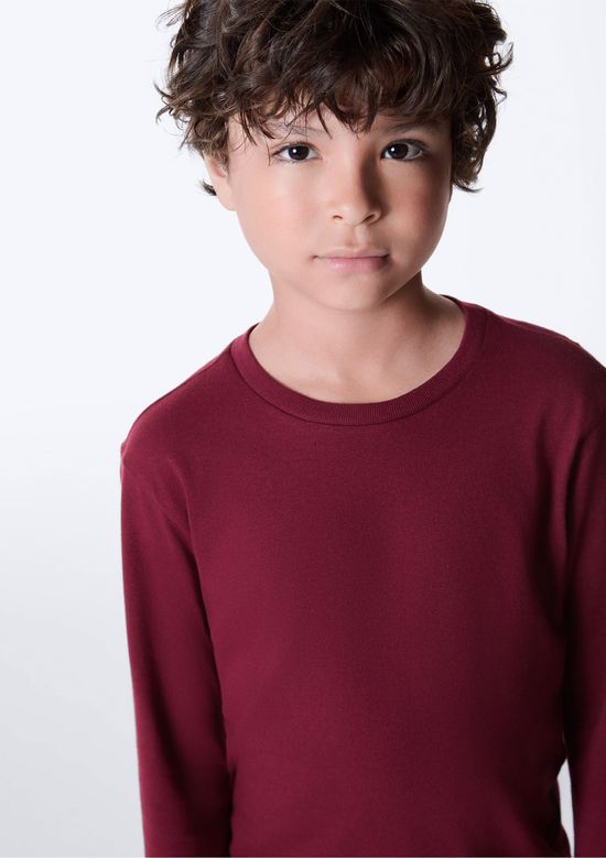 Foto do produto: Camiseta Básica Infantil Menino Manga Longa - Vinho