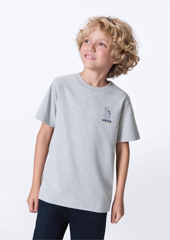 Foto do produto: Camiseta Infantil Menino Regular Estampada - Cinza