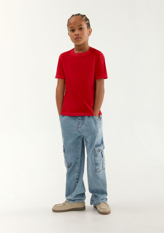 Foto do produto: Camiseta Básica Infantil Menino Manga Curta Slim - Vermelho