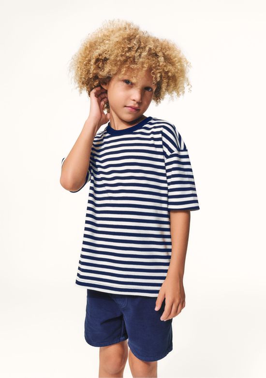 Foto do produto: Camiseta Infantil Menino Fio Tinto Oversized - Azul