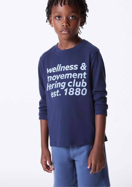 Foto do produto: Camiseta Infantil Menino Manga Longa Com Estampa Hering Kids - Azul