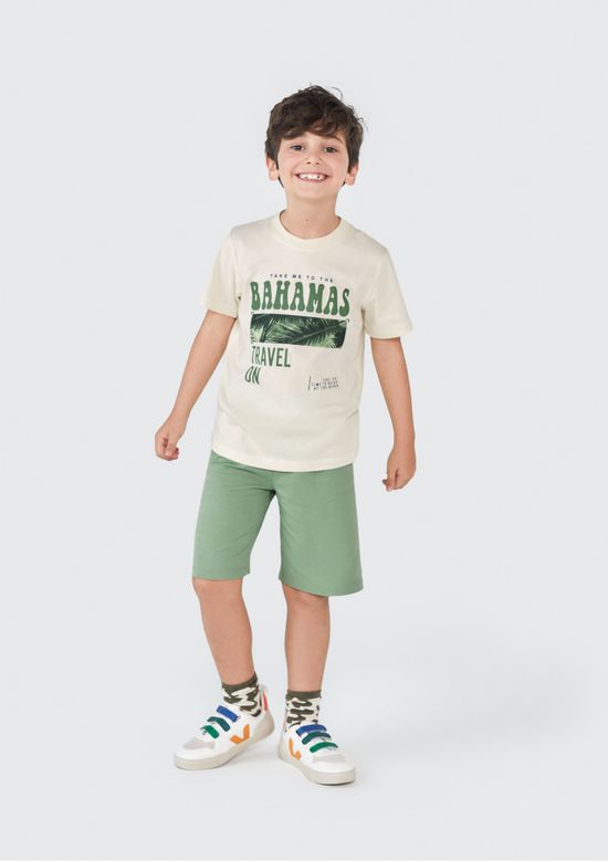 Foto do produto: Conjunto Infantil Menino Curto Com Estampa - Bege