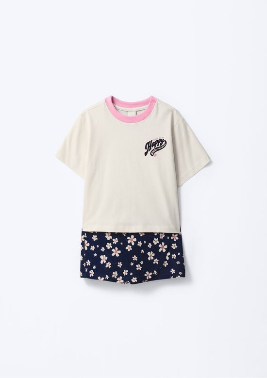 Foto do produto: Conjunto Curto Infantil Menina Estampado - Off white