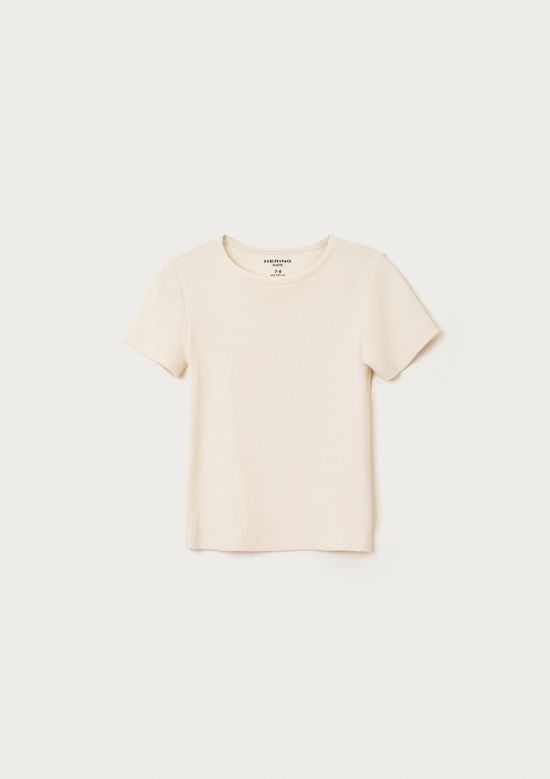 Foto do produto: Blusa Manga Curta Infantil Menina Em Ribana - Creme