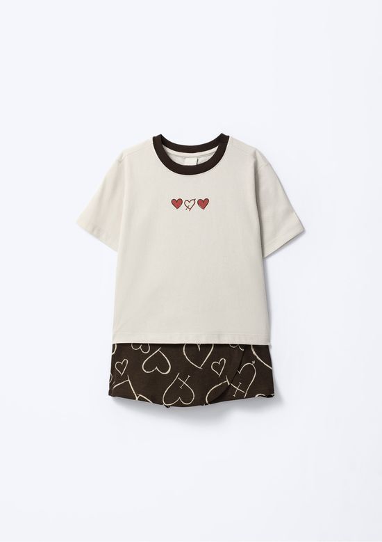 Foto do produto: Conjunto Curto Infantil Menina Estampado - Cinza