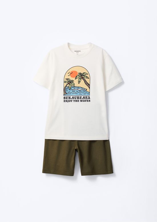 Foto do produto: Conjunto Infantil Menino Curto Com Estampa - Off white
