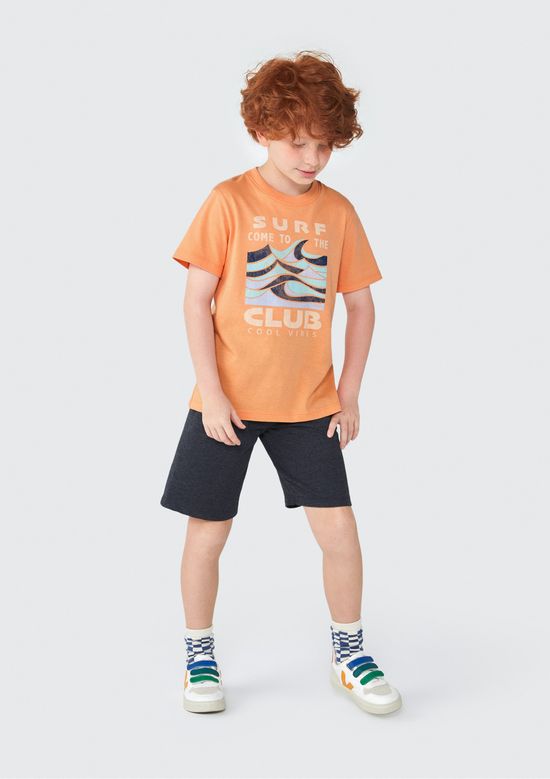 Foto do produto: Conjunto Infantil Menino Curto Com Estampa - Laranja
