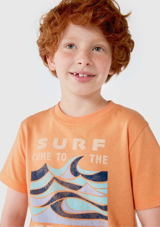 Foto do produto: Conjunto Infantil Menino Curto Com Estampa - Laranja
