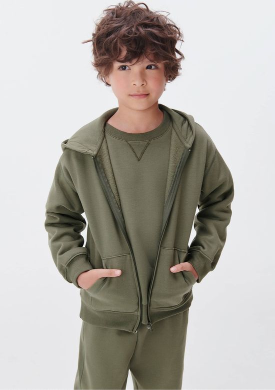 Foto do produto: Jaqueta Básica Infantil Unissex Com Capuz - Verde