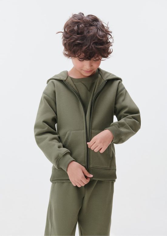 Foto do produto: Jaqueta Básica Infantil Unissex Com Capuz - Verde