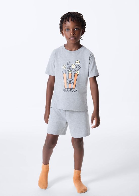 Foto do produto: Pijama Infantil Menino Curto Com Estampa - Cinza