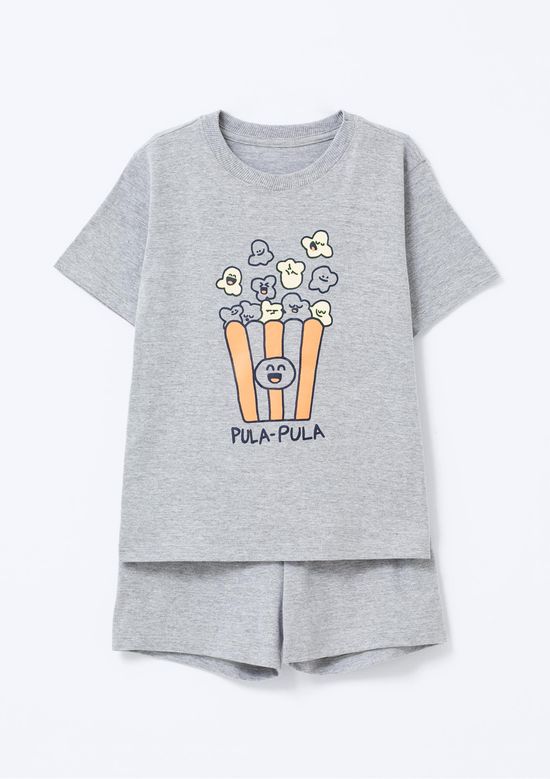 Foto do produto: Pijama Infantil Menino Curto Com Estampa - Cinza