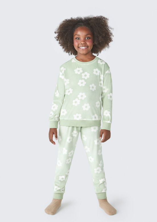 Foto do produto: Pijama Longo Infantil Menina Em Plush - Verde