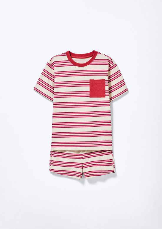 Foto do produto: Pijama Curto Infantil Menina Em Algodão Estampada - Rosa