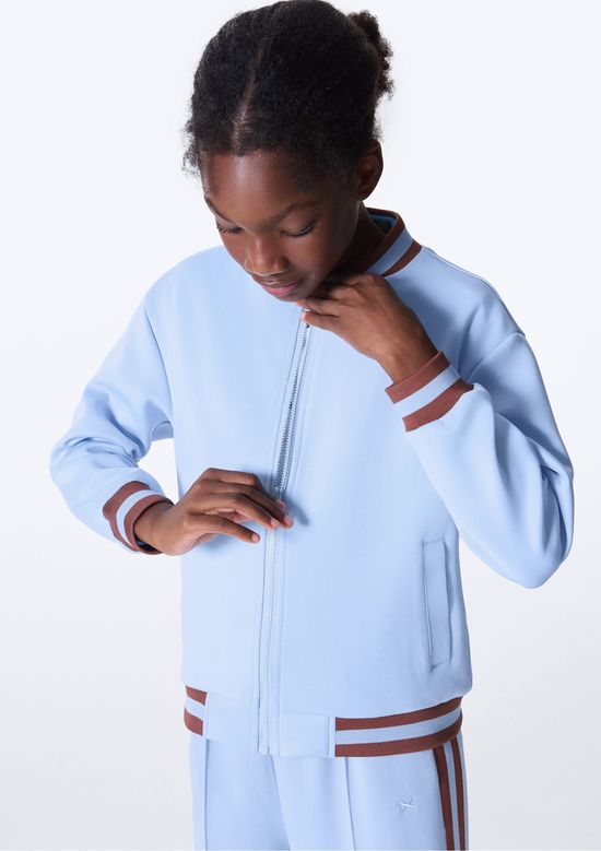 Foto do produto: Jaqueta Infantil Bomber Com Detalhes Em Retilínea - Azul