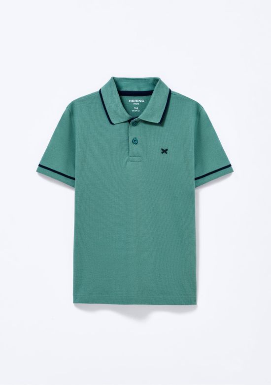 Foto do produto: Camisa Polo Básica Menino De Algodão Com Bordado - Verde