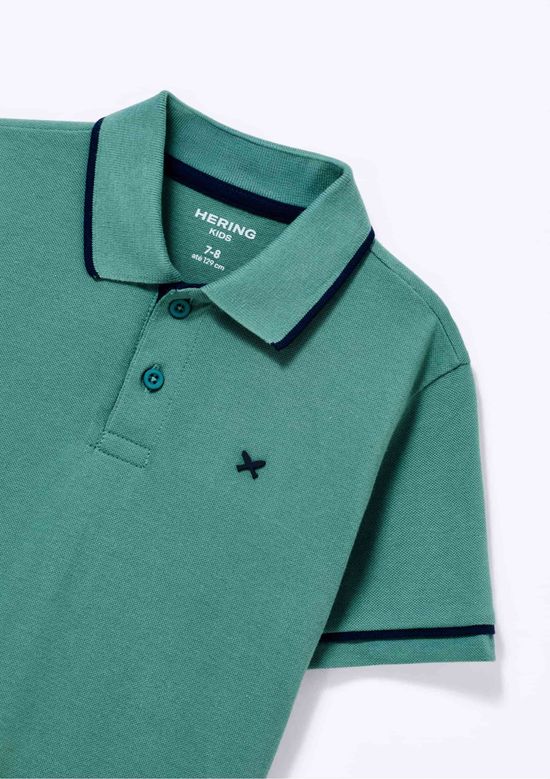 Foto do produto: Camisa Polo Básica Menino De Algodão Com Bordado - Verde