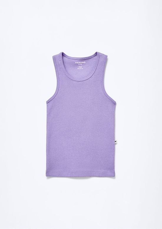 Foto do produto: Regata Básica Infantil Menina Em Ribana Canelada - Roxo