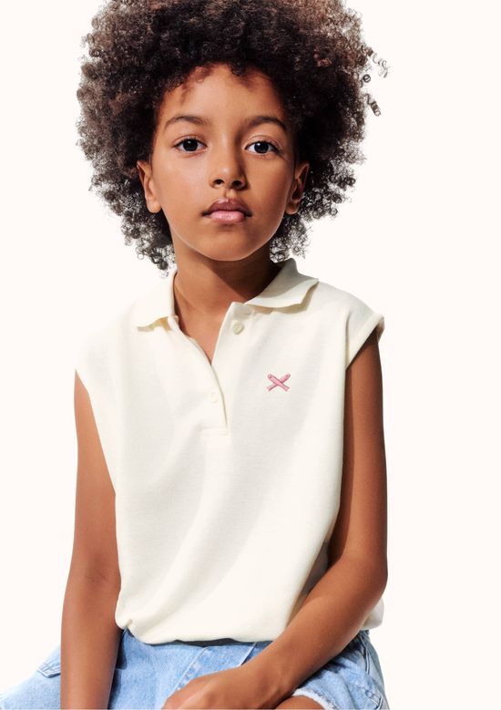 Foto do produto: Camisa Polo Infantil Menina Bordada - Off white