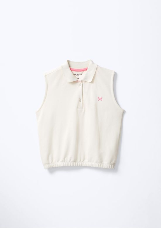 Foto do produto: Camisa Polo Infantil Menina Bordada - Off white