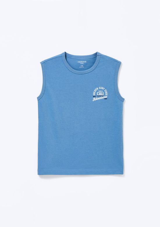 Foto do produto: Regata Infantil Menino Em Malha Com Estampa - Azul