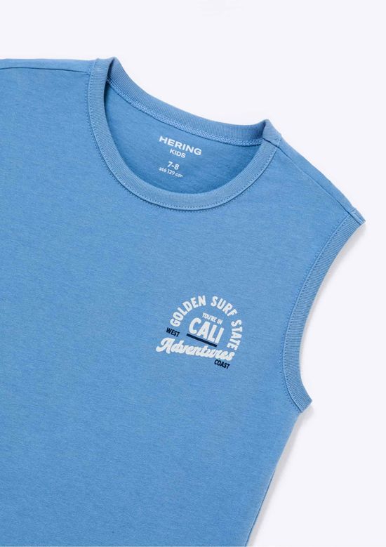 Foto do produto: Regata Infantil Menino Em Malha Com Estampa - Azul