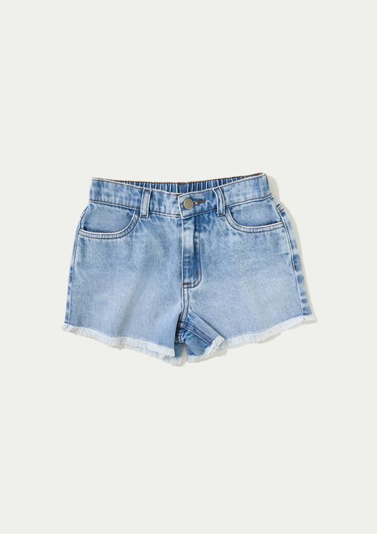 Foto do produto: Shorts Jeans Infantil Menina Barra Desfiada - Azul