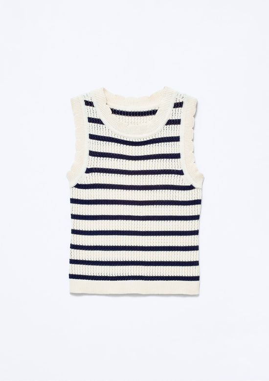 Foto do produto: Regata Infantil Menina Tricô Fio Tinto - Branco