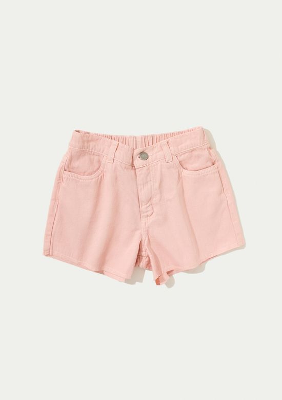 Foto do produto: Shorts Infantil Menina Barra Desfiada Em Sarja - Rosa