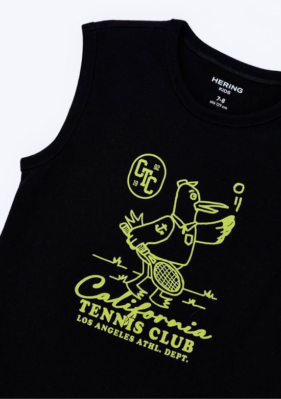 Foto do produto: Regata Infantil Menino Em Malha Com Estampa - Preto