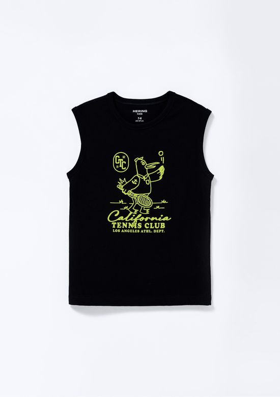 Foto do produto: Regata Infantil Menino Em Malha Com Estampa - Preto