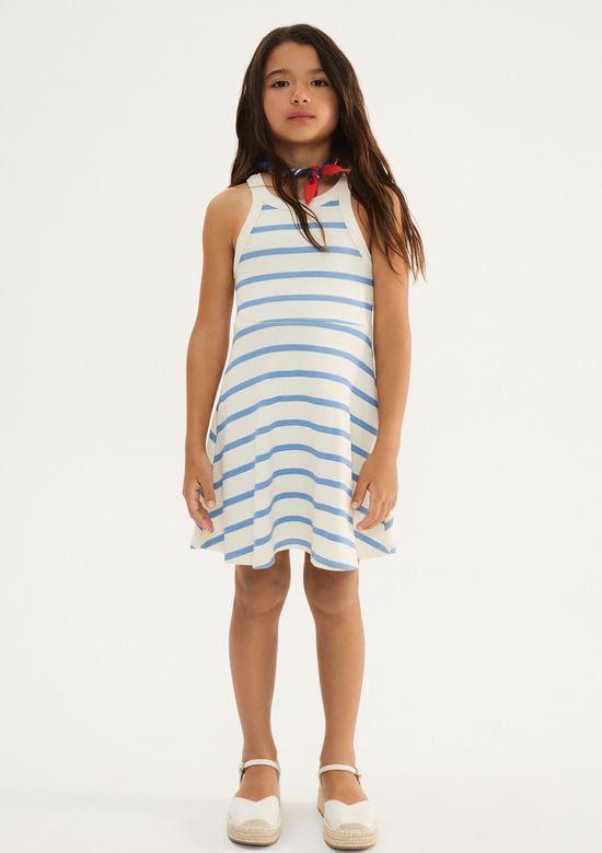 Foto do produto: Vestido Infantil Curto Em Ribana Canelada - Creme