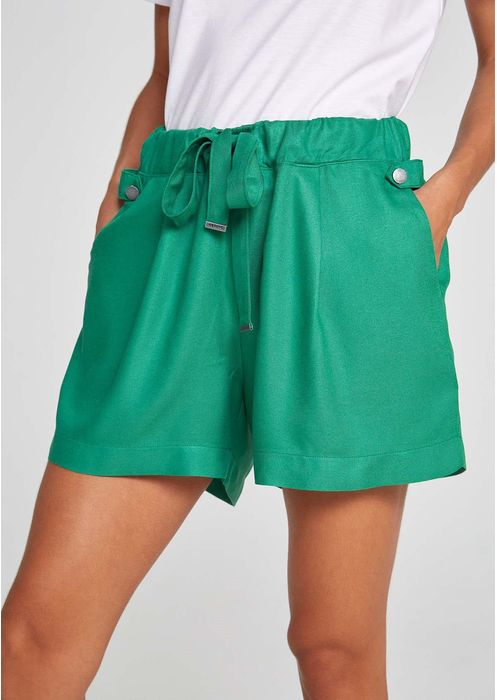 Shorts Básico Feminino Em Viscose - Verde