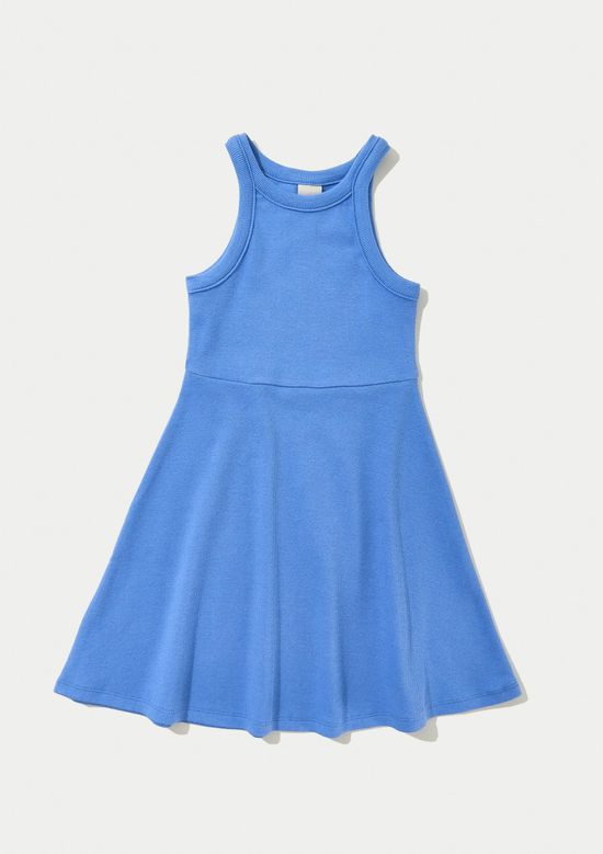 Foto do produto: Vestido Infantil Curto Canelado - Azul