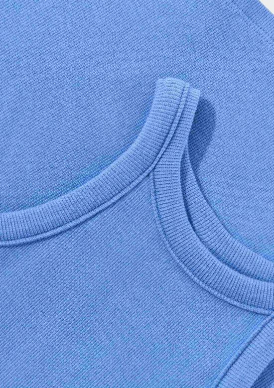 Foto do produto: Vestido Infantil Curto Canelado - Azul