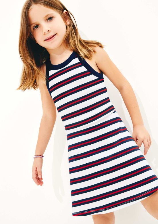 Foto do produto: Vestido Infantil Curto Em Ribana Canelada - Vermelho