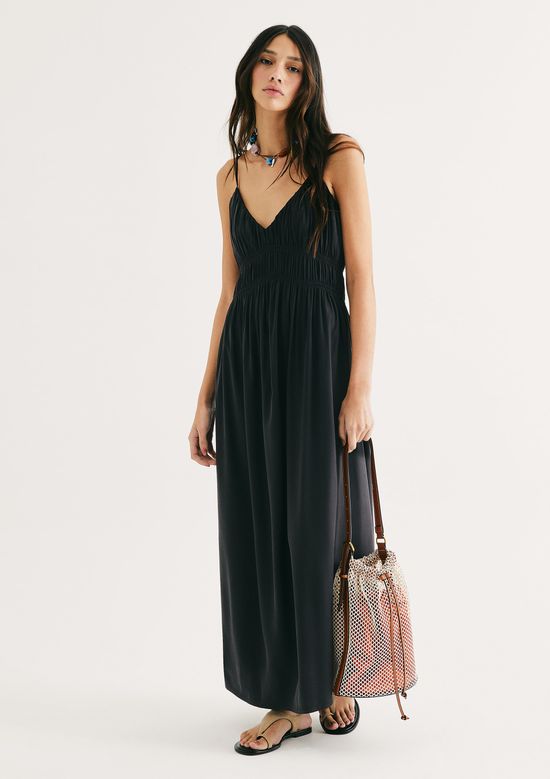 Foto do produto: Vestido Longo Em Peach Touch - Preto