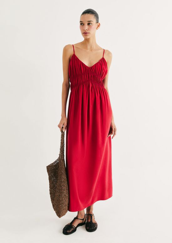 Foto do produto: Vestido Longo Em Peach Touch - Vermelho