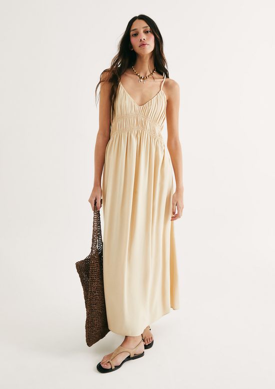 Foto do produto: Vestido Longo Em Peach Touch - Amarelo