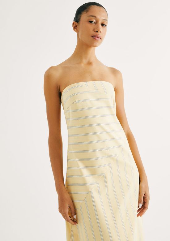 Foto do produto: Vestido Longo Fio Tinto Estampado - Amarelo