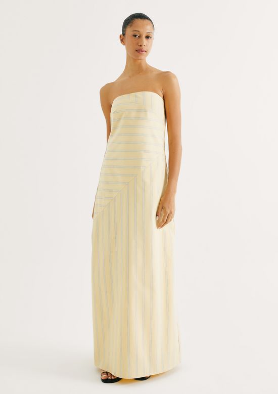 Foto do produto: Vestido Longo Fio Tinto Estampado - Amarelo