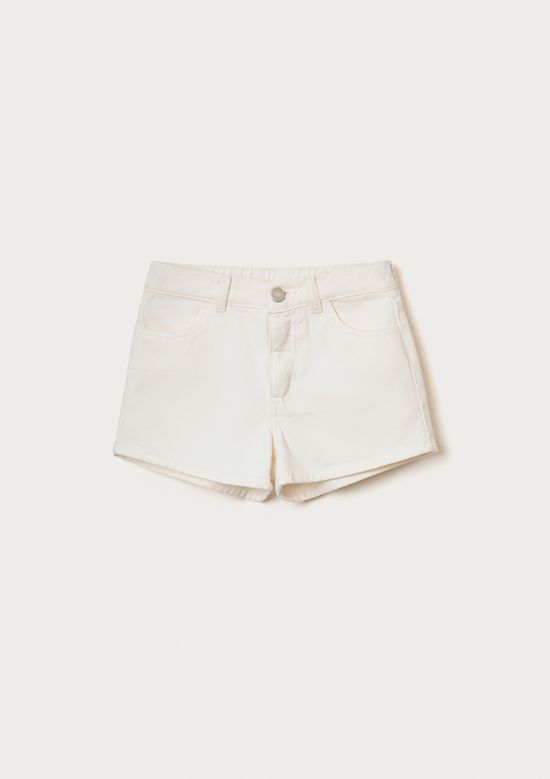 Foto do produto: Shorts Infantil Menina Barra Desfiada Em Sarja - Natural