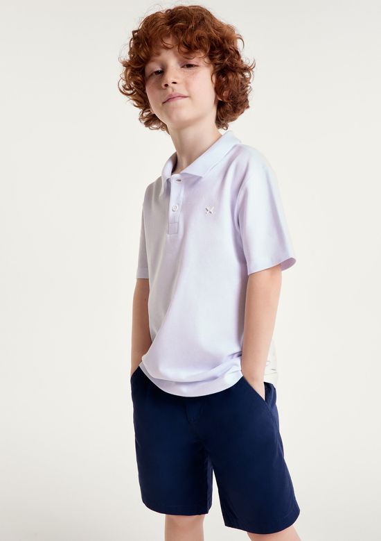 Foto do produto: Camisa Polo Infantil Menino Manga Curta Em Piquet - Branco