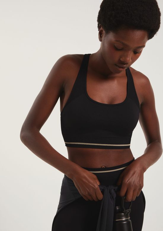 Foto do produto: Top Esportivo Nadador Sem Costura - Preto