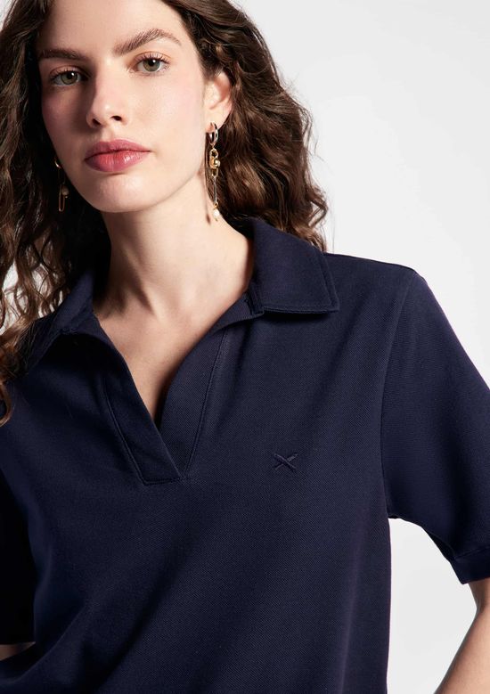 Foto do produto: Vestido Polo Em Malha Piquet - Azul