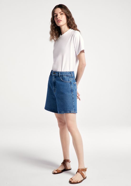 Foto do produto: Shorts Jeans Feminino Cintura Alta - Azul